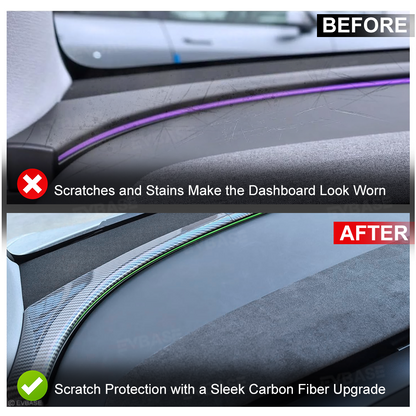 Model Y Juniper Dashboard Ambient Light Strip Trim Cover ABS Carbon Fiber Style Dash Panel Upgrade