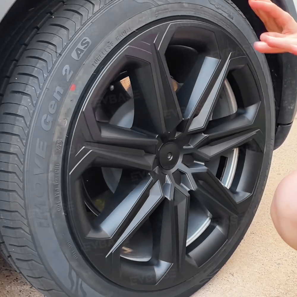Model Y 19 Inch Wheel Covers Full Wrapped ABS Tesla Hub Caps Matte Black 4PCS