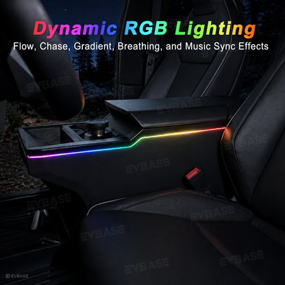 Cybertruck Interior Ambient Lighting Center Console RGB Chasing Lights LED Light Strip with OEM Screen Control