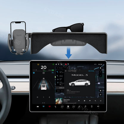 Model 3 Y Monitor Phone Mount Sunglasses Case Fixed Clip Safety Cell Phone Holder for Tesla