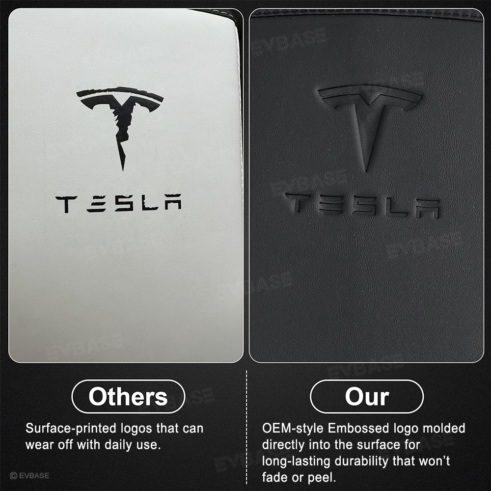 Model Y Juniper/ 3 Highland Armrest Cover PU Leather Center Console Armrest Box Cover with OEM-Style Embossed Logo for Tesla