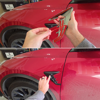 Side Camera Cover for Model Y/ Y Juniper/ 3 Highland Thunder Style Turn Signal Camera ABS Protective Trim Cover 2.0