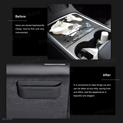 Tesla Model 3 Y X S Sunglasses Holder Storage Box Center Console Organizer