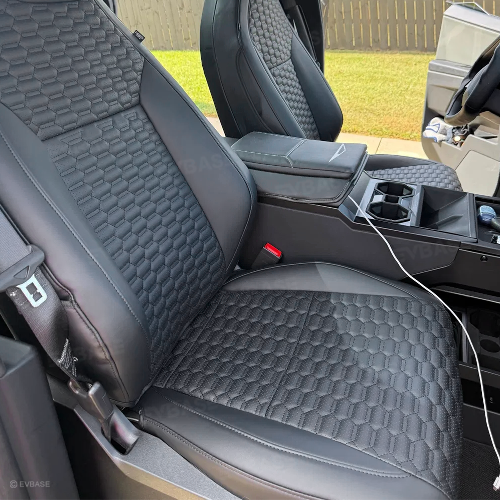 Cybertruck Seat Covers NAPPA Leather Seat Protector with Cyber Quilt Interior Design