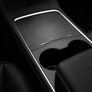 EVbase Real Carbon Fiber Tesla Center Console Trim Panel Cover For Model 3 Y 2017-2024 Year