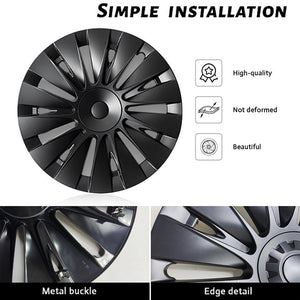 Tesla Wheel Covers Model Y Induction Wheel Caps for 19 inch Gemini Wheels 4PCS Matte Model Y Accessories