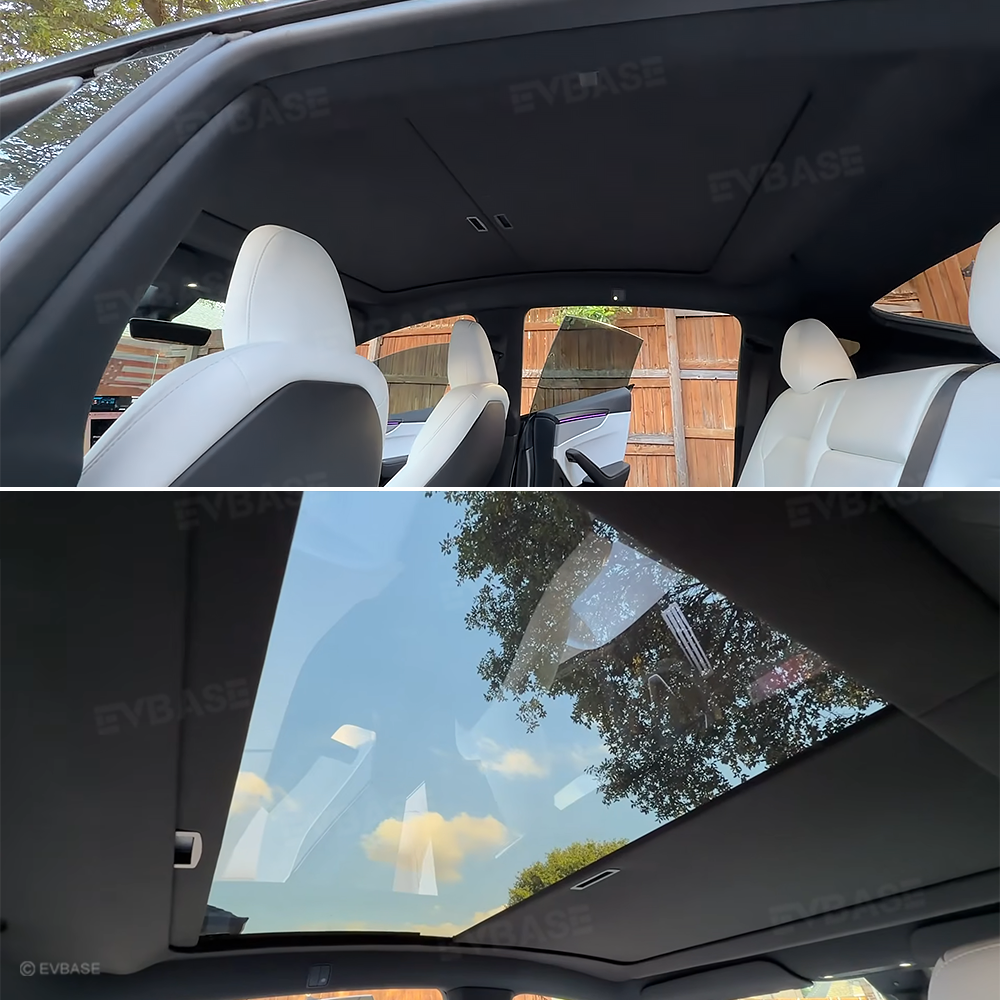 Model Y Juniper Retractable Sunshade for Tesla Glass Roof Sunshade With Roll Fabric Style Heat Insulation UV Protection