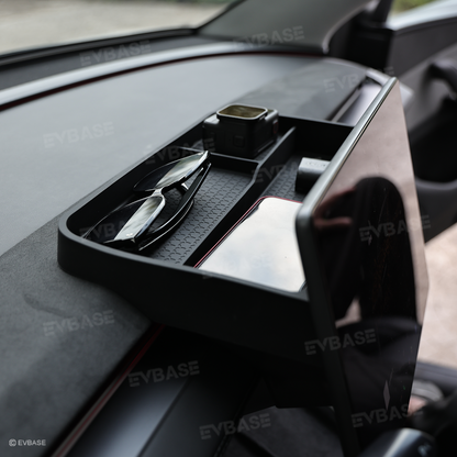 Model Y Juniper/ 3 Highland Dashboard Organizer Dual-Layer Behind-Screen Storage Tray with Non-Slip Design