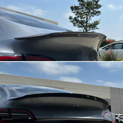 Tesla Model Y Spoiler Wing Dry Real Carbon Fiber OEM Style Inspired By Model 3 Performance Rear Splitter