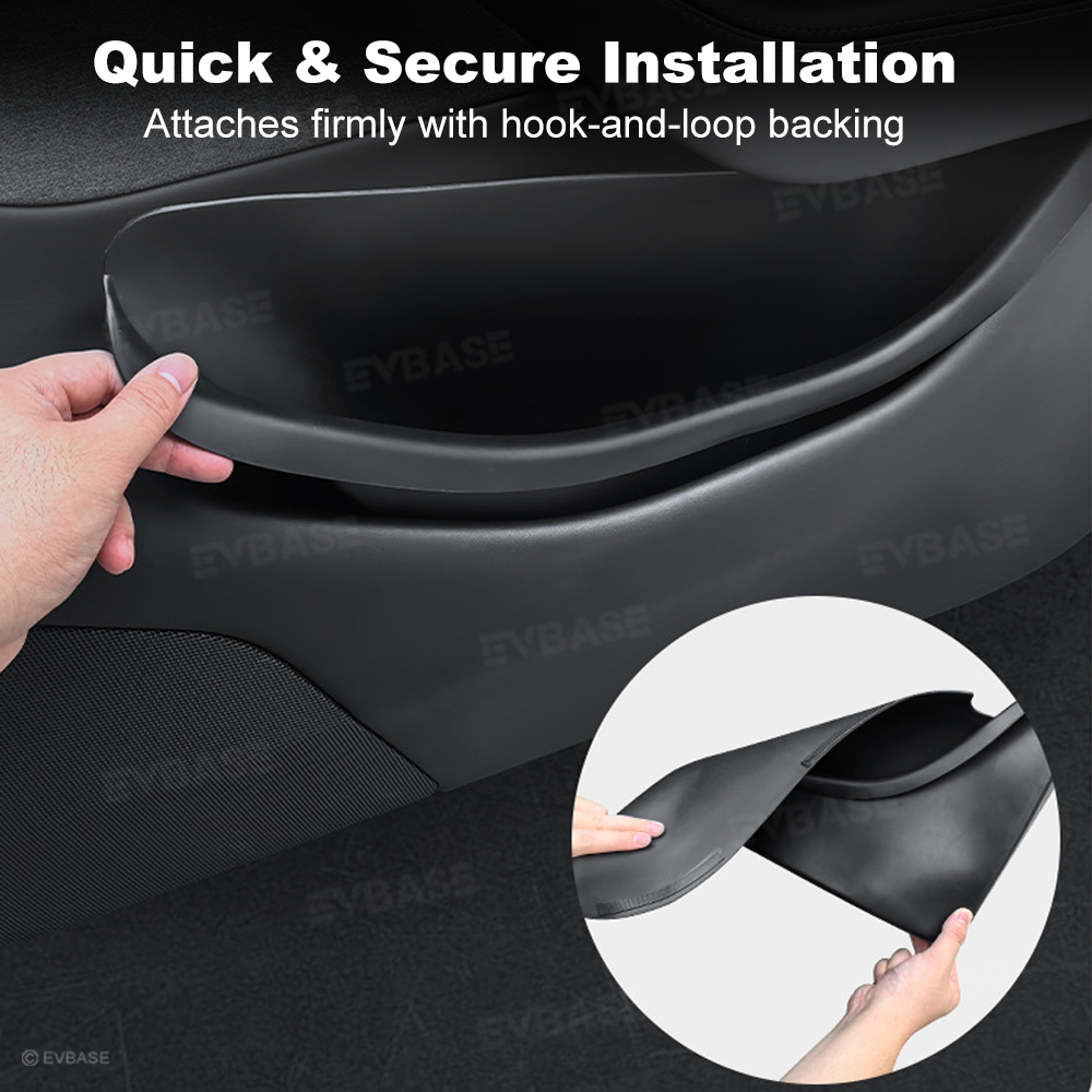 Model Y L Side Door Pocket Storage Organizer Tray with Rear Emergency Door Release Pull Handles