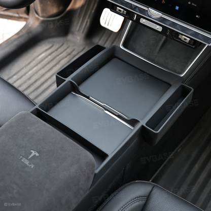Model Y Juniper/Model Y L/ 3 Highland Center Console Tray 2.0 Silicone Organizer with Side Pockets