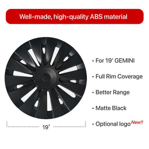 Tesla Model Y Induction Wheel Covers 19 inch 4PCS Matte Black Model Y Accessories 2020-2024 Year