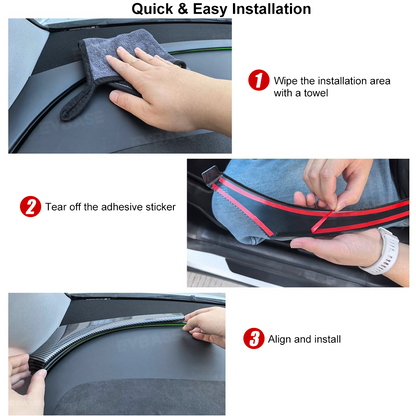 Model Y Juniper Dashboard Ambient Light Strip Trim Cover ABS Carbon Fiber Style Dash Panel Upgrade