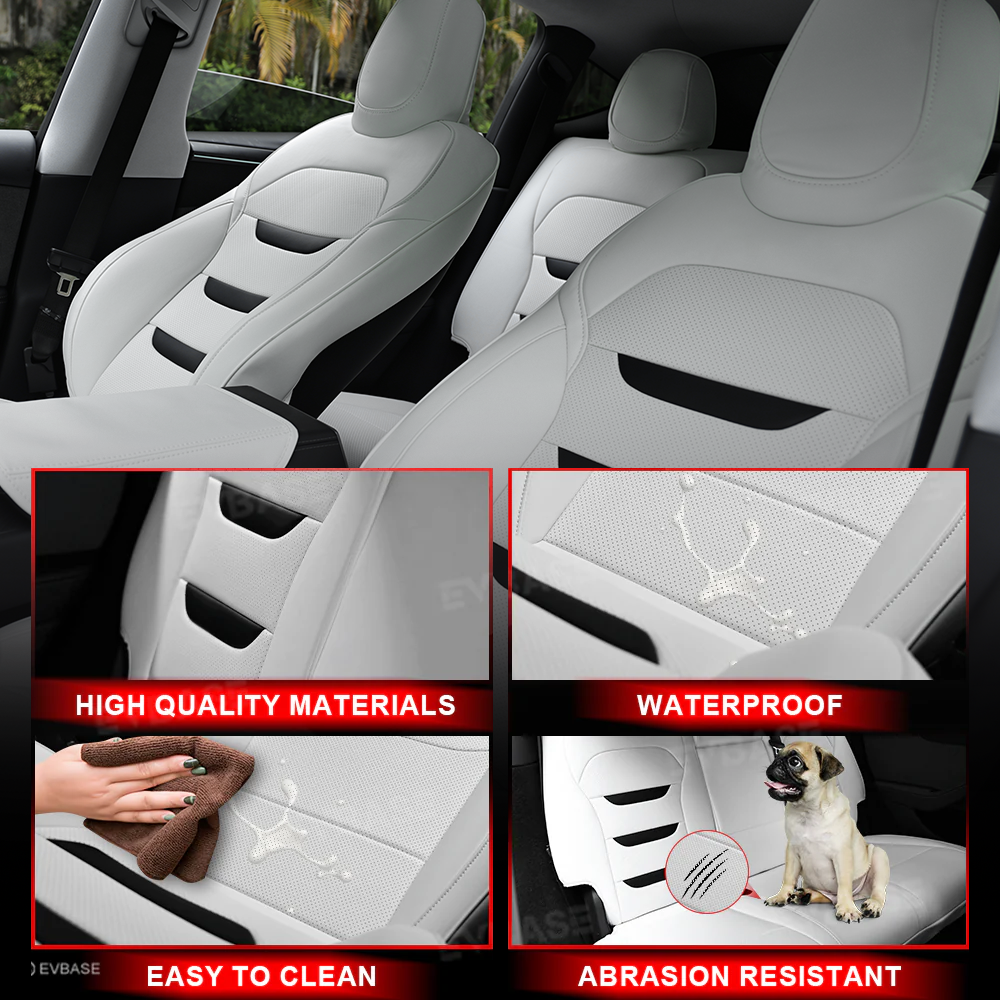 Model Y Juniper Standard Seat Covers NAPPA Leather Seat Protector 3-lined Insignia Design