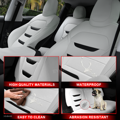 Model Y Juniper Standard Seat Covers NAPPA Leather Seat Protector 3-lined Insignia Design