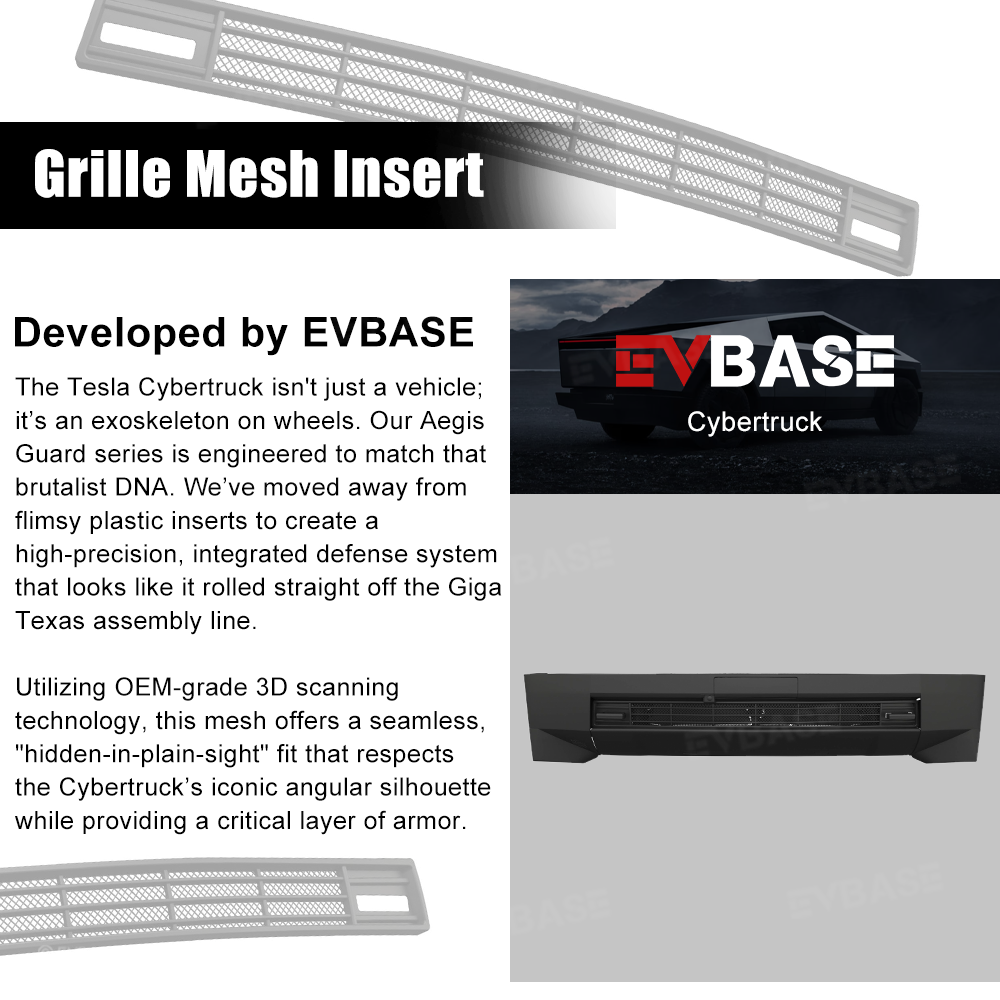 Cybertruck Grille Mesh Insert Front Lower Bumper Protective Mesh Grille Panel Covers Bug & Debris Screen Protector
