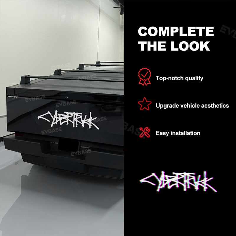 Tesla Cybertruck 2023-foundation Series Badges Vinyl Decals Fenders And Back Bed
