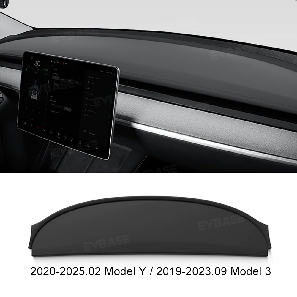 EVBASE Full-Cover Silicone Dashboard Protector Pad Anti-Glare Dash Mat for Tesla Model Y/ Y Juniper & Model 3