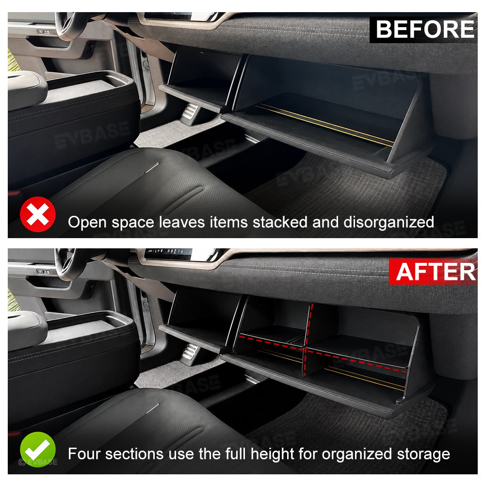 Glove Box Organizer Divider for Rivian R2 Center Console Organizer Storage Partition Insert