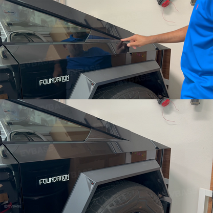 Cybertruck Exterior Front Corner Window Overlay ABS Carbon Fiber Sporty Style A-Pillar Cover