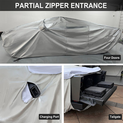 Cybertruck Full Car Covers Waterproof Sliver Coating All Weather Outdoor Protection Exterior Accessories for Tesla