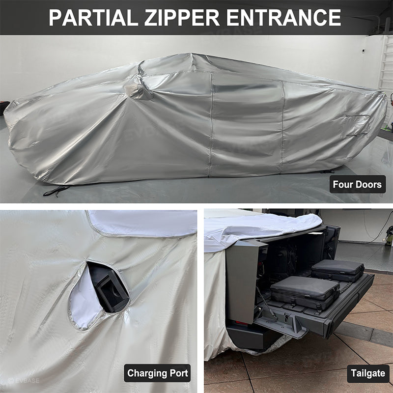 Cybertruck Full Car Covers Waterproof Sliver Coating All Weather Outdoor Protection Exterior Accessories for Tesla