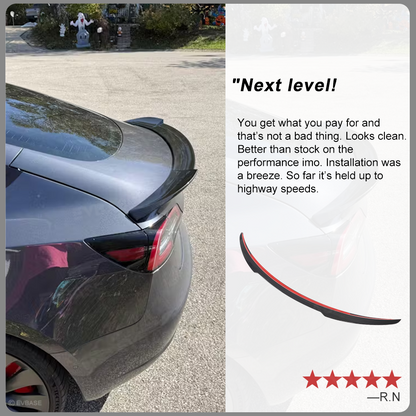 EVBASE Tesla Model 3/Y Spoiler Wing ABS Rear Trunk Lid Splitter