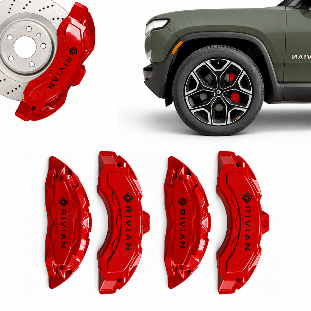 Brake Caliper Covers for Rivian R1S/R1T Front & Rear Caliper Protector Performance Look Precision Bolt-On