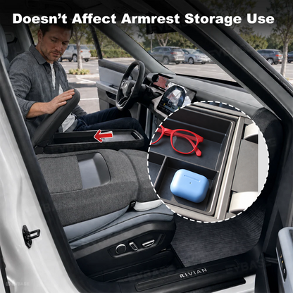 Center Console Organizer for Rivian R2 Center Console Armrest Two-Tier Storage Tray Insert