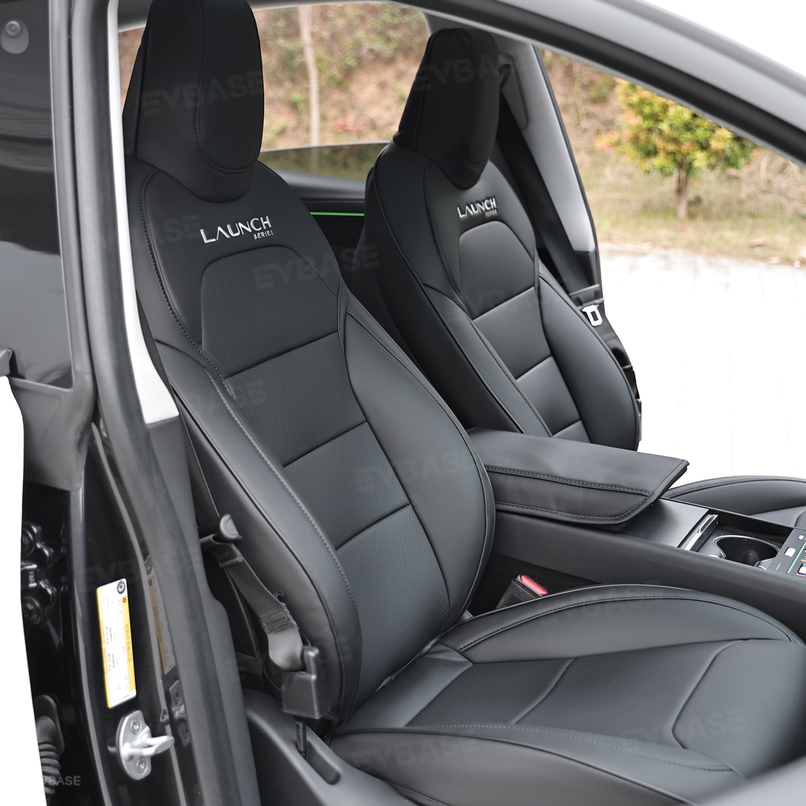 Tesla Seat Cover Model Y Juniper NAPPA Leather Full Coverage Seat Protector with Launch Logo