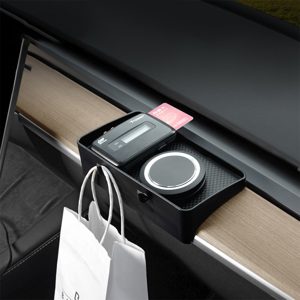 Tesla Model 3 Y Center Console Organizer Under Screen Storage Box Dash -  EVBASE-Premium EV&Tesla Accessories