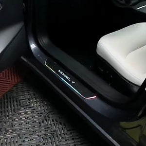 EVBASE Tesla Model 3 Y X S Door Sill Protector with LED Light 4 Pcs
