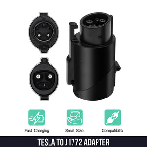 EVBASE Tesla to J1772 Charging Adapter 80A MAX/240VAC Compatible with Mobile and Wall Connector