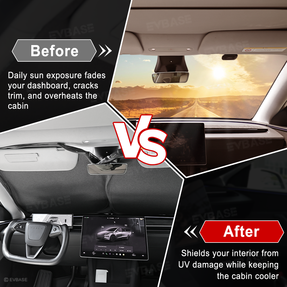 Model Y Juniper/ 3 Highland Front and Rear Windshield Shade Side Window Sunshade Foldable Sun Visor
