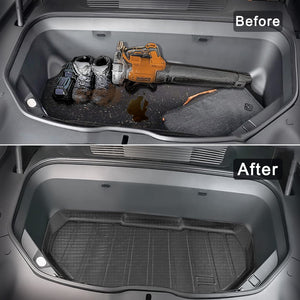 Rivian R1T Front Mat Upper Lower Layer All-Weather TPE Front Storage Mat Cargo Liner for R1T