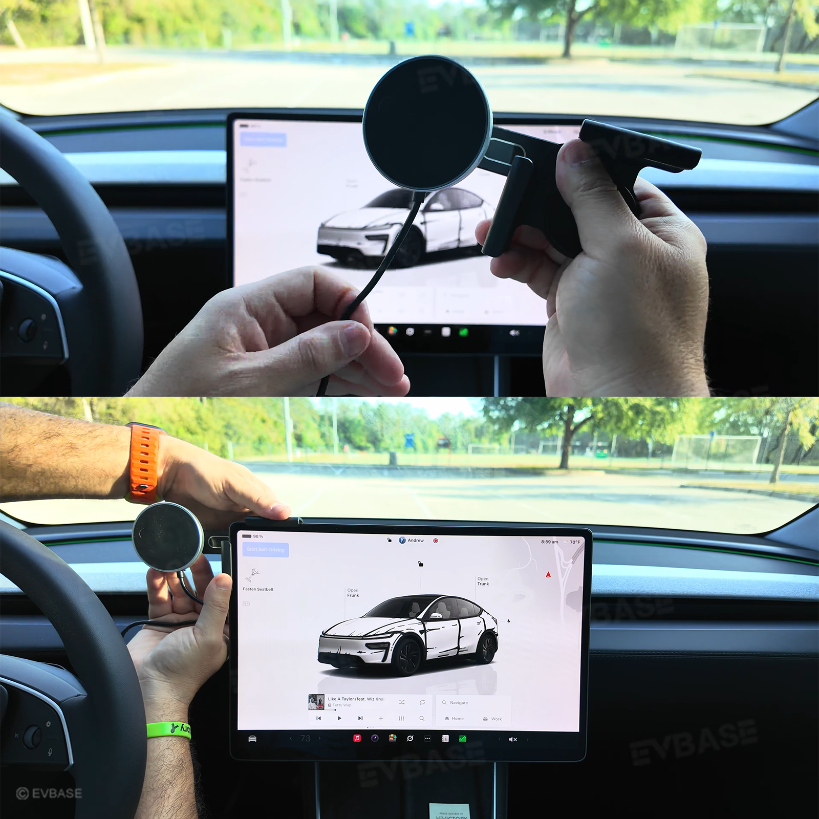 Tesla Phone Mount Strongest Magnet Power Megasafe Car Mount for Tesla Model 3 Y Cybertruck Foldable Hidden Phone Holder