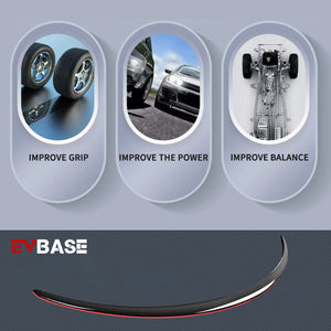 EVBASE Real Carbon Fiber Spoiler Wing Weatherproof for Tesla Model 3 Y Redline Spoiler