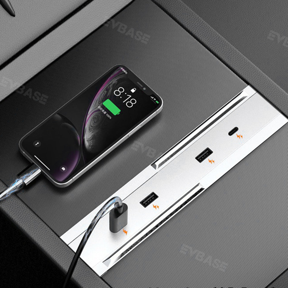 Model 3 Highland USB Hub Adpter Docking Station 4-Port 65W Center Console Fast Charger for Tesla