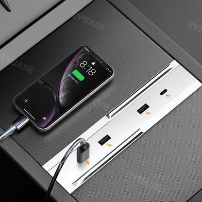 Model 3 Highland USB Hub Adpter Docking Station 4-Port 65W Center Console Fast Charger for Tesla