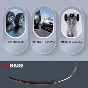 2023 EVBASE Tesla Red Real Carbon Fiber Spoiler Wing for Model 3 Y