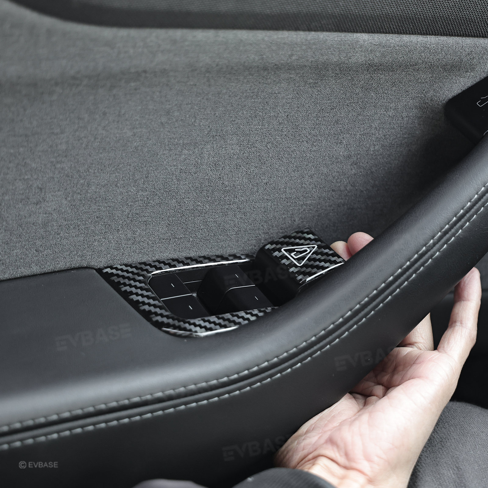 Model Y Juniper/ 3 Highland Window & Door Switch Panel Cover Carbon Fiber Trim Decoration Interior Upgrade