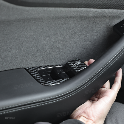 Model Y Juniper/ 3 Highland Window & Door Switch Panel Cover Carbon Fiber Trim Decoration Interior Upgrade