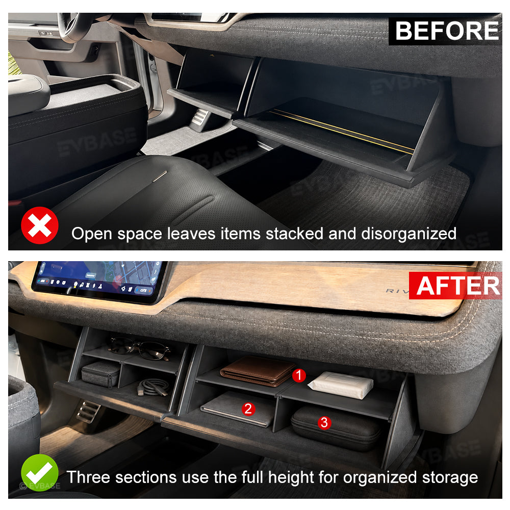 Glove Box Organizer Divider for Rivian R2 Center Console Organizer Storage Partition Insert