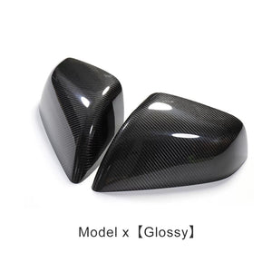 EVBASE Tesla Model X S Real Carbon Fiber Side Mirror Cover Anti-Scratch Model X S Exterior Accessories