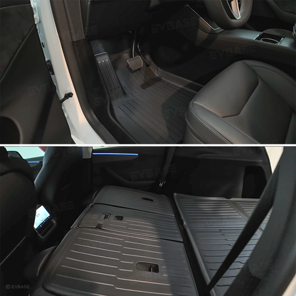 Tesla Model Y Juniper Floor Mat TPE Anti-Slip Trunk Mat Cargo Liner Back Seat Cover All Weather Protection