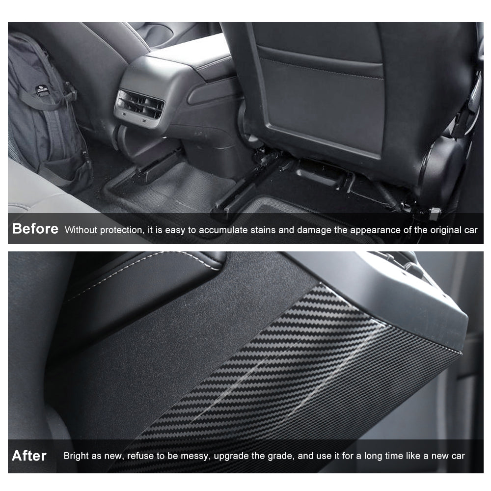 Model 3/Y Rear Door Sill Prevention Kick Plate Rear Guard Pedal | Carbon Fiber Texture for Tesla