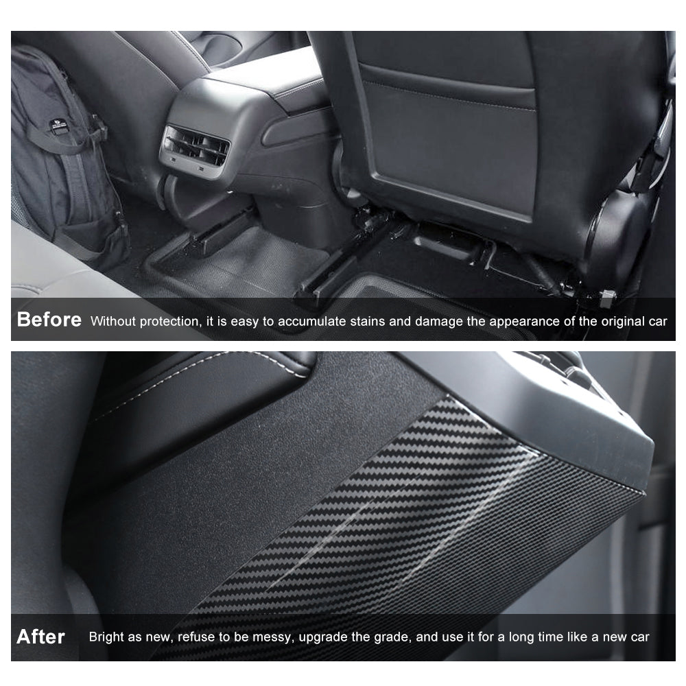 Tesla Model 3/Y Rear Door Sill Prevention Kick Plate Rear Guard Pedal | Carbon Fiber Texture