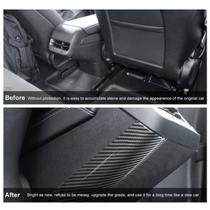 Tesla Model 3/Y Rear Door Sill Prevention Kick Plate Rear Guard Pedal | Carbon Fiber Texture