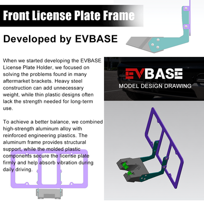 Front License Plate Frame for Rivian R2 License Plate Mount No-Drill Aluminum Holder
