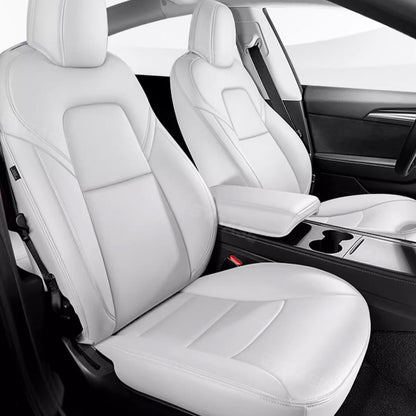 Model Y 3 Custom Seat Covers Cushion Breathable NAPPA Litchi Vegan Leather For Tesla